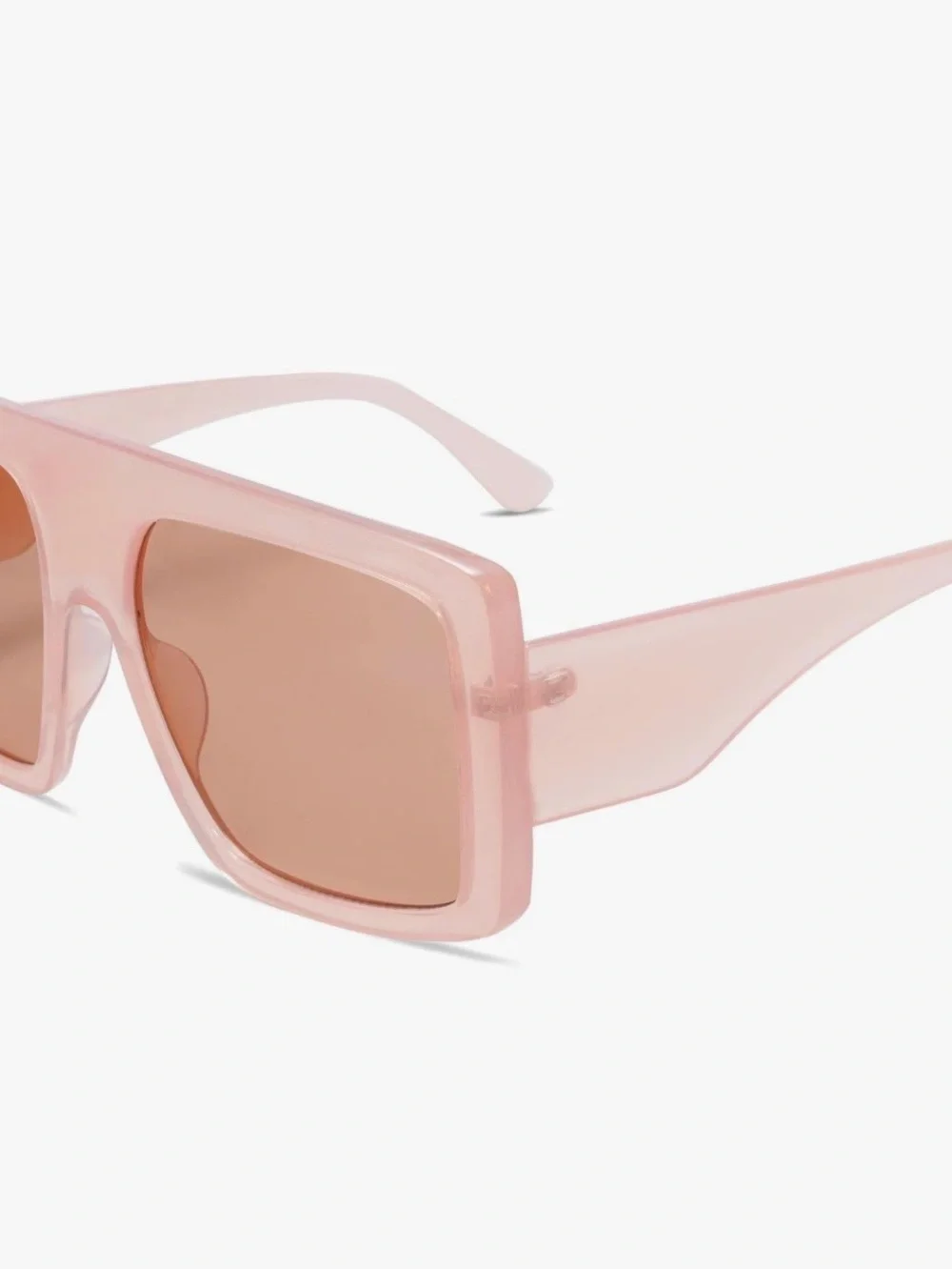 NEW Oversized Amber Transparent Square Sunglasses